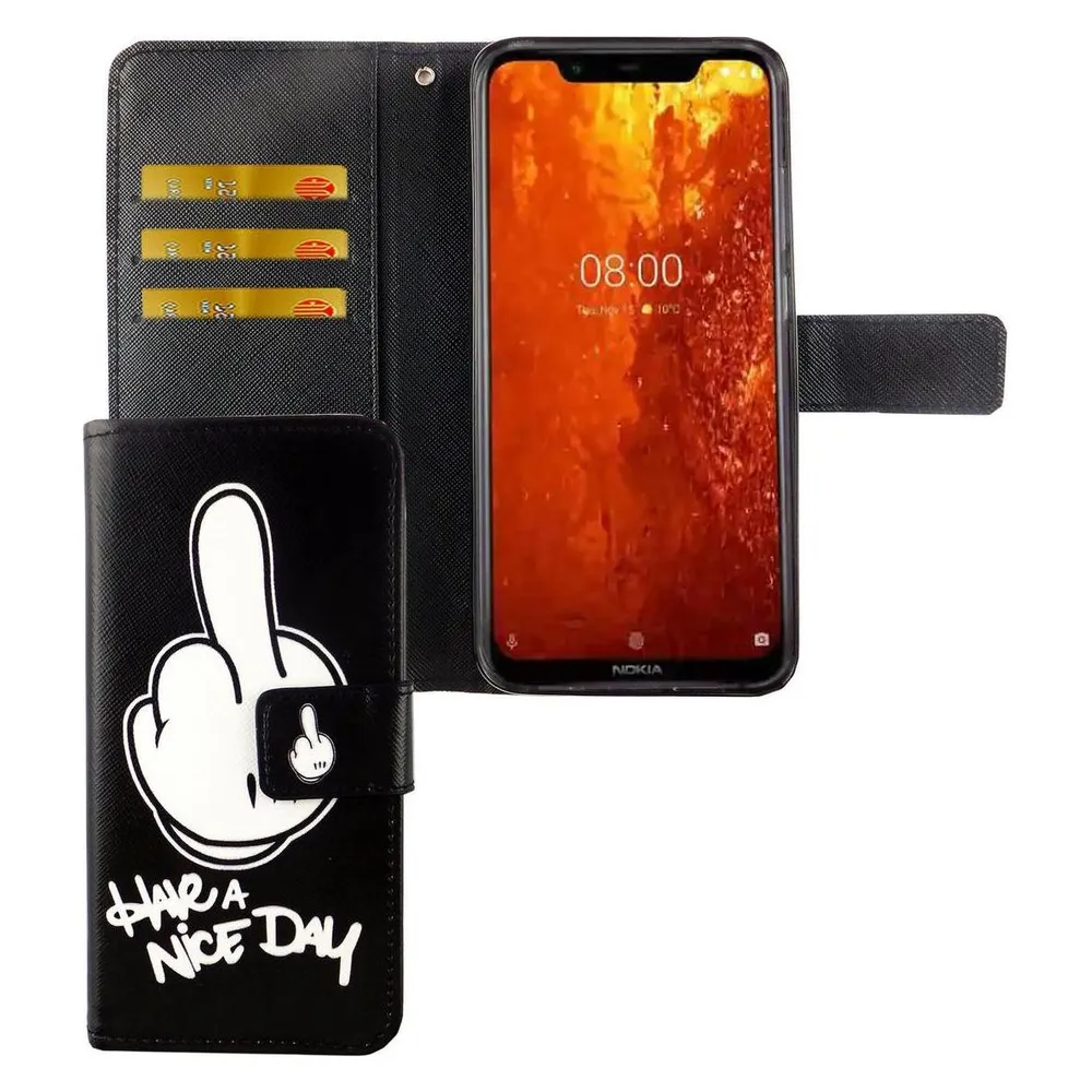 König Design Hülle Handy Schutz für Nokia 8.1 Case Cover Tasche Wallet Etui Handyhülle Bumper (Nokia 8.1)