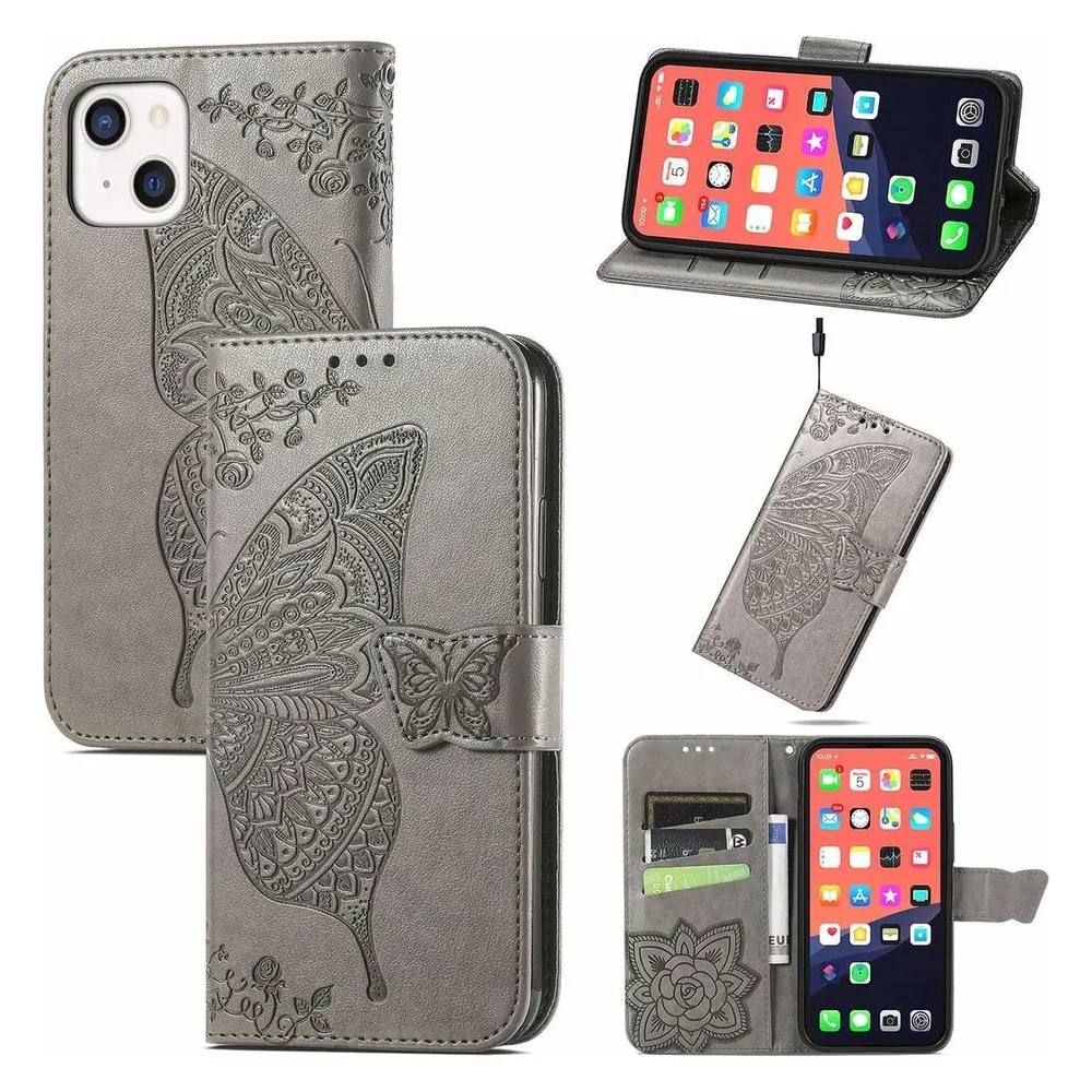König Design Hülle Handy Schutz für Apple iPhone 13 mini Case Cover Tasche Etuis Bumper Grau (Apple iPhone 13 mini)