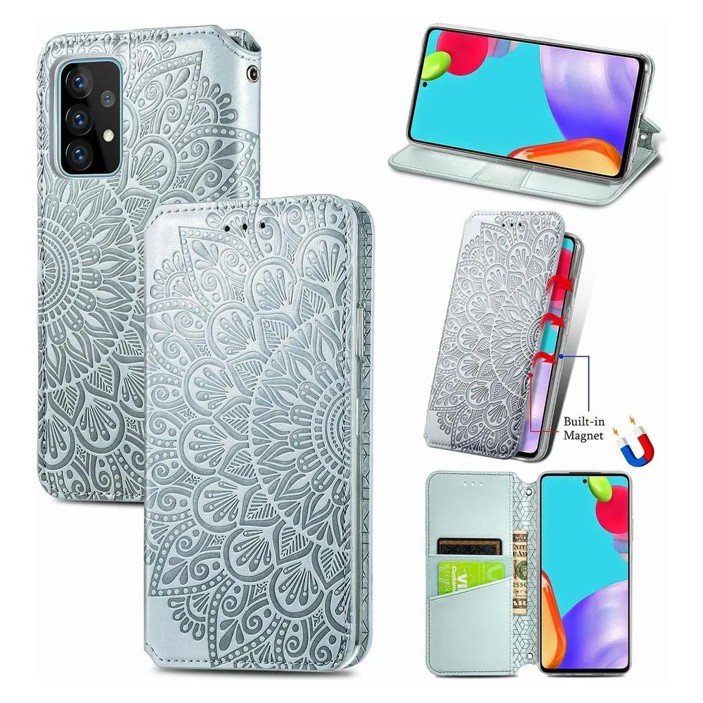 König Design Hülle Handy Schutz für Samsung Galaxy A52 4G 5G A52s Case Cover Tasche Grau Neu (Samsung Galaxy A52, Samsung Galaxy A52s 5G)