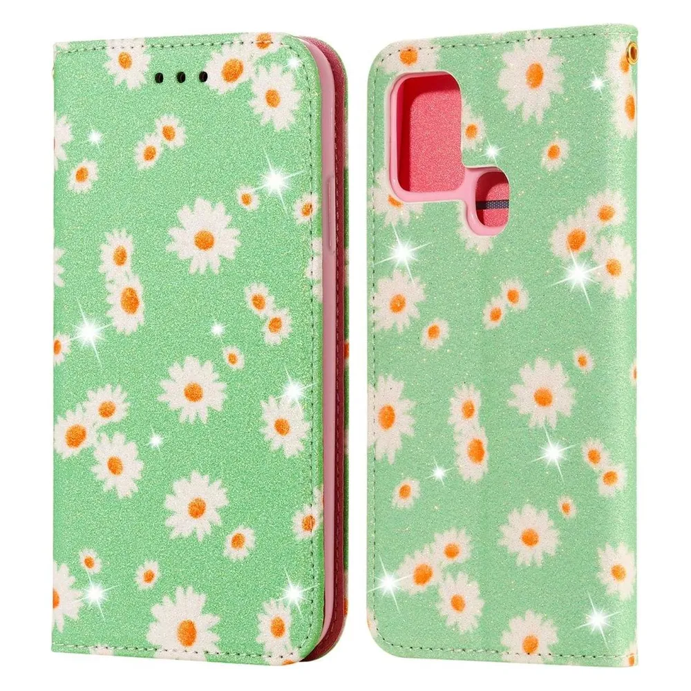 König Design Hülle Handy Schutz für Samsung Galaxy A21s Case Flip Cover Tasche Etuis Grün Neu