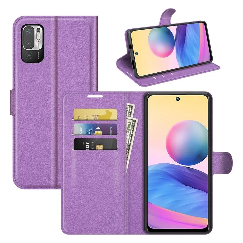 König Design Hülle Handy Schutz für Xiaomi Redmi Note 10 5G Case Cover Tasche Etuis Violett (Xiaomi Redmi Note 10 5G)