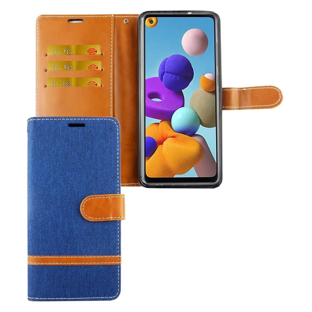 König Design Hülle Handy Schutz für Samsung Galaxy A21s Case Cover Tasche Wallet Etui Bumper (Samsung Galaxy A21s)