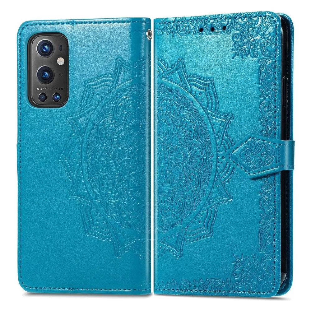 König Design Hülle Handy Schutz für OnePlus 9 Pro Case Flip Cover Tasche Etuis Bumper Blau (OnePlus 9 Pro)