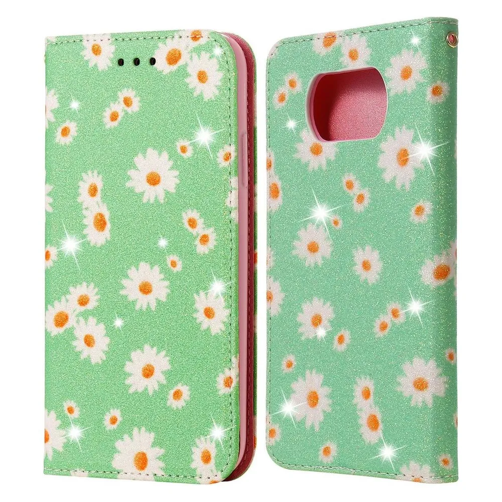 König Design Hülle Handy Schutz für Xiaomi Poco X3 Case Flip Cover Tasche Etuis Bumper Grün (Xiaomi Poco X3)