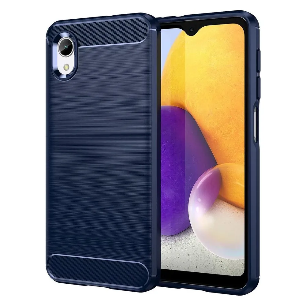 König Design Hülle Handy Schutz für Samsung Galaxy A22e Case Cover Etuis Bumper Carbon Schale Neu (Samsung Galaxy A22)