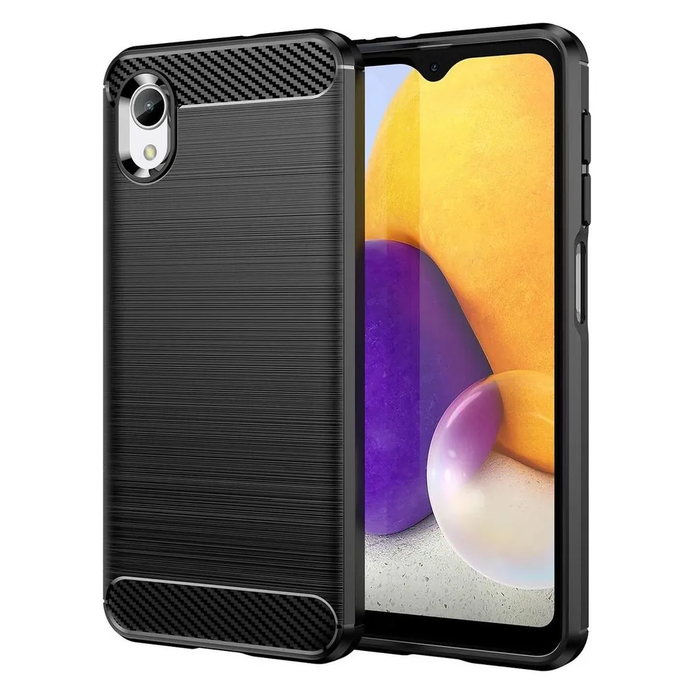 König Design Hülle Handy Schutz für Samsung Galaxy A22e Case Cover Etuis Bumper Carbon Schale Neu (Samsung Galaxy A22)
