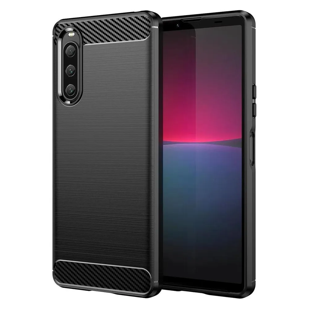 König Design Hülle Handy Schutz für Sony Xperia 10 V Case Cover Etuis Bumper Carbon Schale (Sony Xperia 10 V)