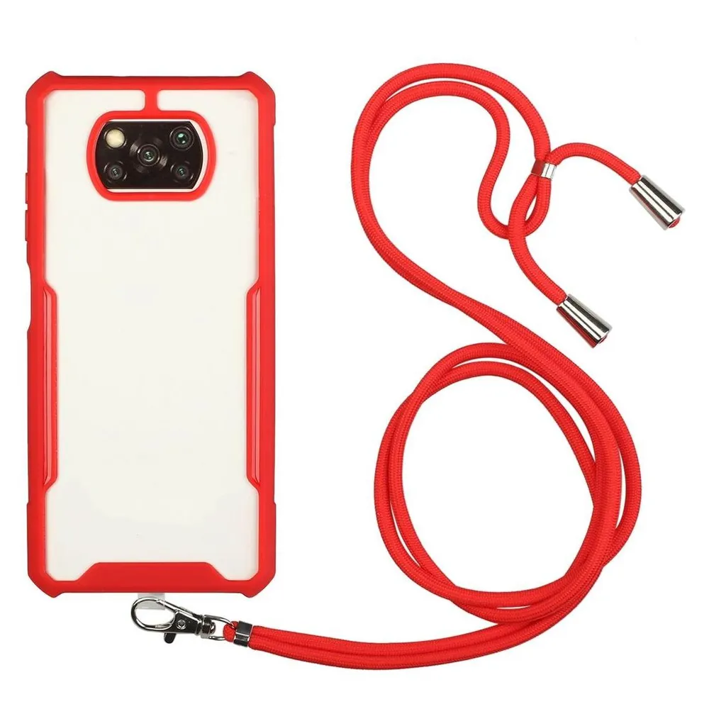 König Design Hülle Handy Schutz für Xiaomi Poco X3 Case Cover Tasche Etuis Bumper Rot Neu
