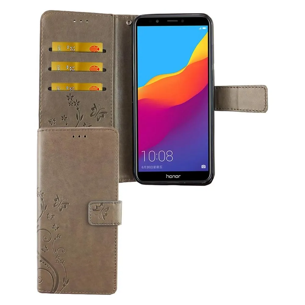 König Design Hülle Handy Schutz für Huawei Honor 7C Case Cover Tasche Wallet Etui Handyhülle (Huawei Honor 7C)