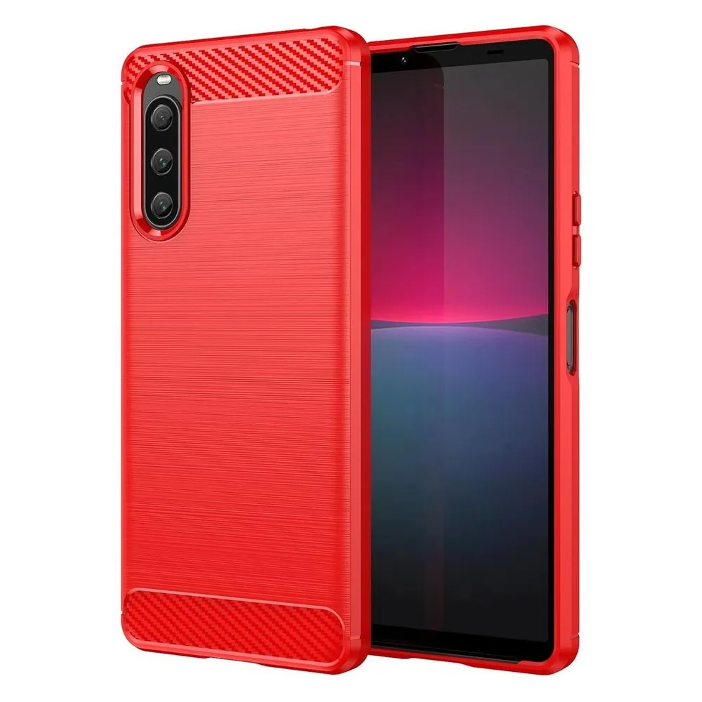 König Design Hülle Handy Schutz für Sony Xperia 10 V Case Cover Etuis Bumper Carbon Schale (Sony Xperia 10 V)