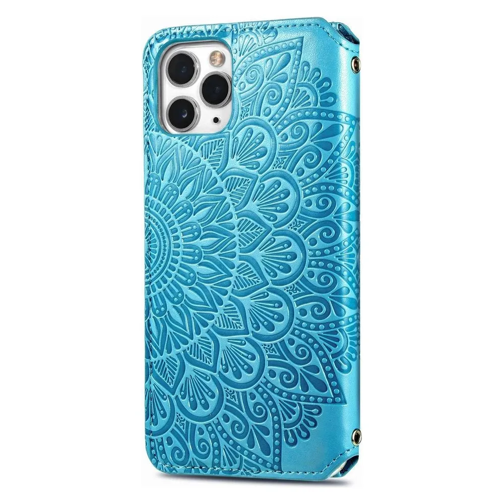 König Design Hülle Handy Schutz für Apple iPhone 11 Pro Max Case Flip Cover Tasche Etuis Blau (Apple iPhone 11 Pro Max)