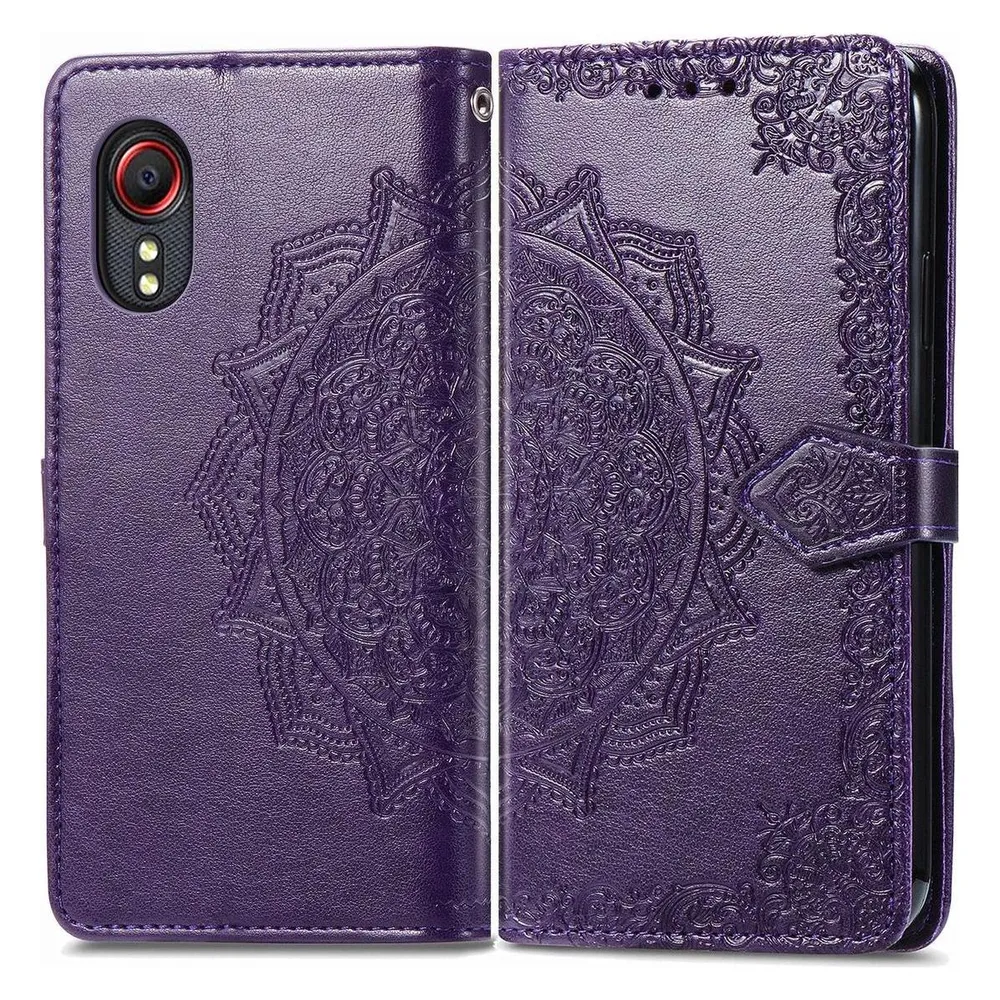 König Design Hülle Handy Schutz für Samsung Galaxy X 5 5s Case Flip Cover Tasche Etui Violett