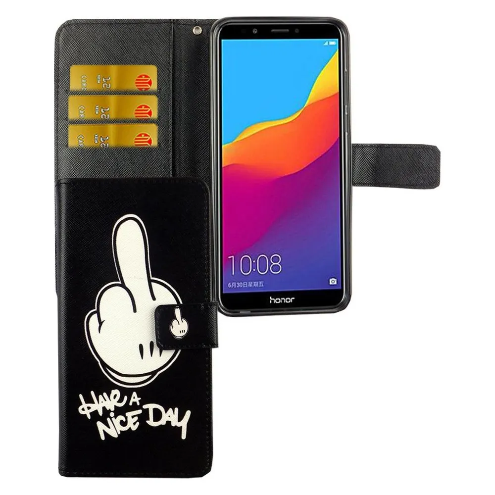 König Design Hülle Handy Schutz für Huawei Honor 7C Case Cover Tasche Wallet Etui Handyhülle (Huawei Honor 7C)