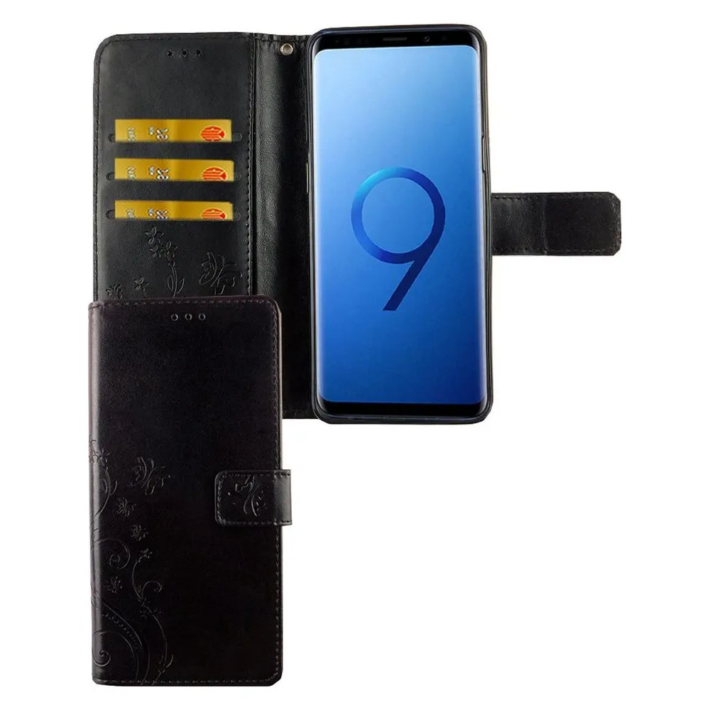 König Design Hülle Handy Schutz für Samsung Galaxy S9 Case Cover Tasche Wallet Etui Bumper (Samsung Galaxy S9)