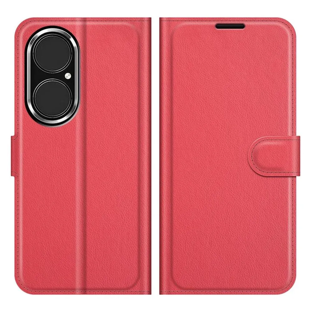 König Design Hülle Handy Schutz für Huawei P50 Case Flip Cover Tasche Etuis Bumper Wallet Rot