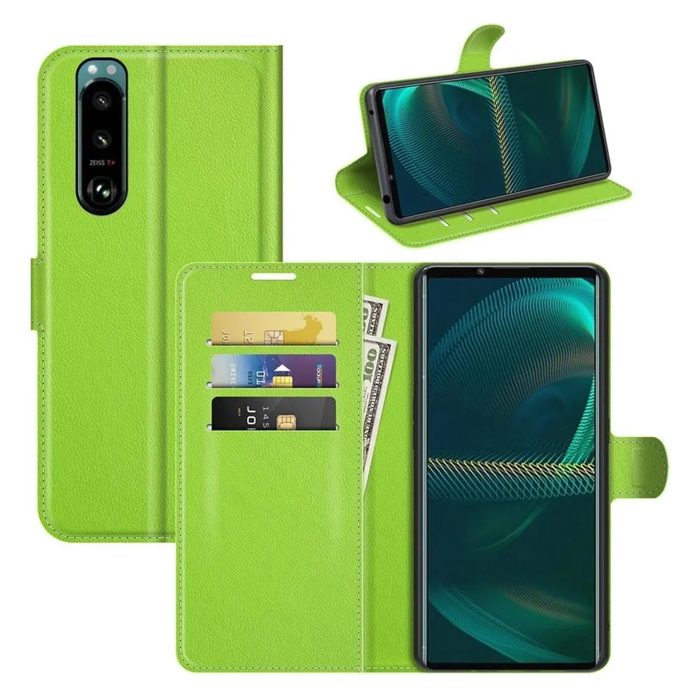 König Design Hülle Handy Schutz für Sony Xperia 5 III Case Flip Cover Tasche Etuis Schwarz (Sony Xperia 5 III)