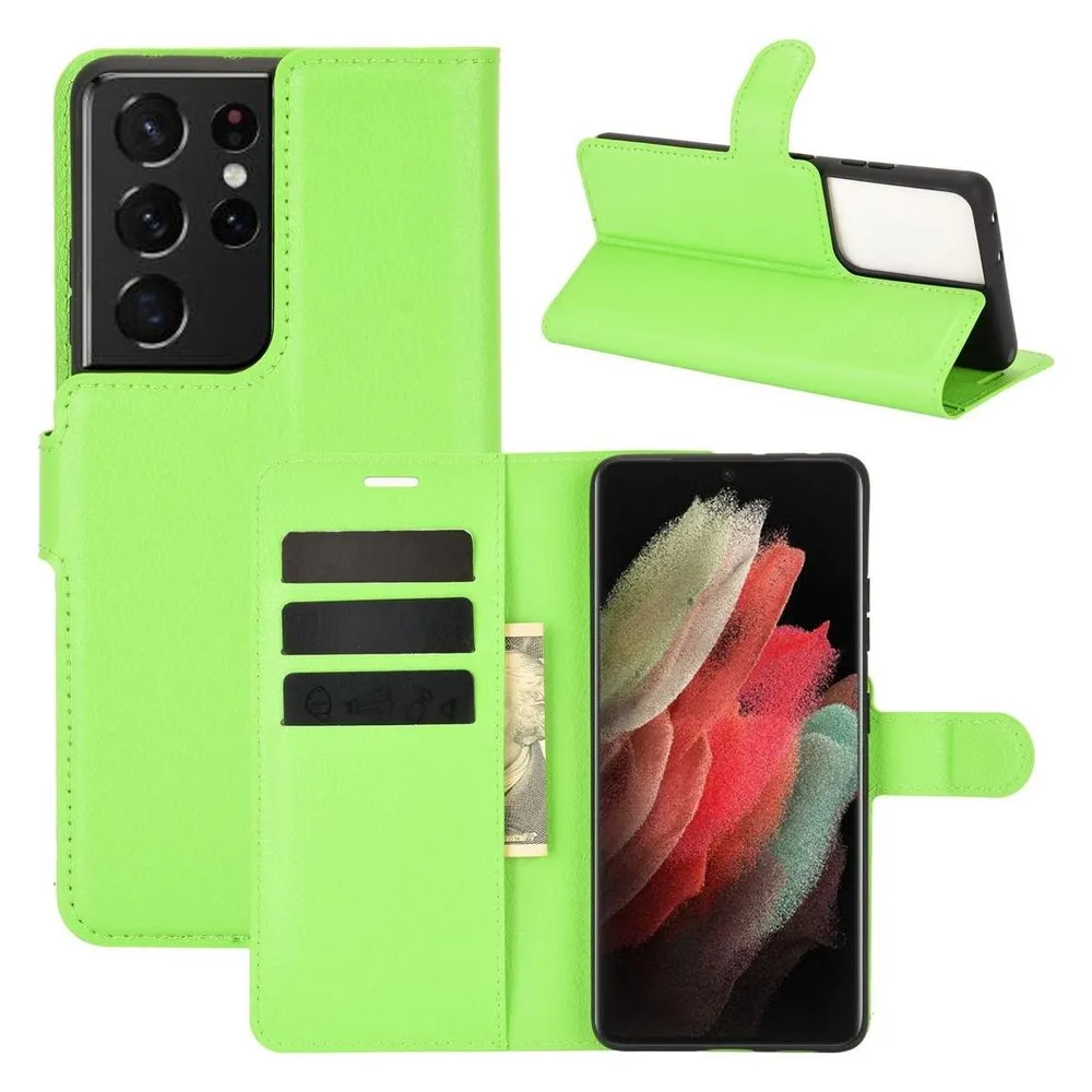 König Design Hülle Handy Schutz für Samsung Galaxy S21 Ultra Case Cover Tasche Etuis Grün Neu (Samsung Galaxy S21 Ultra)