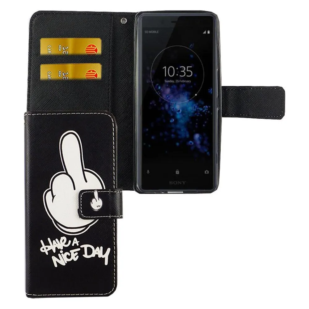 König Design Hülle Handy Schutz für Sony Xperia XZ2 Compact Case Cover Tasche Wallet Etui Neu (Sony Xperia XZ2 Compact)