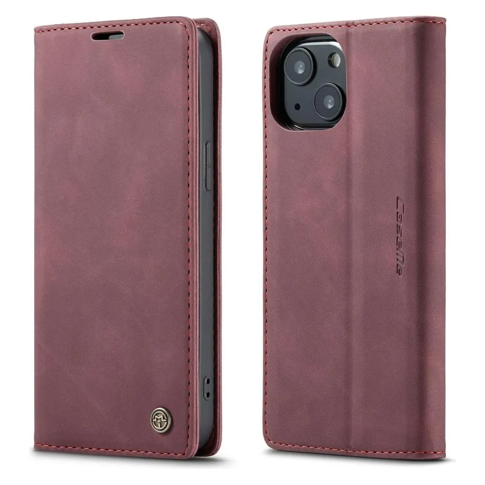 König Design Hülle Handy Schutz für Apple iPhone 13 mini Case Flip Cover Tasche Etuis Rot Neu (Apple iPhone 13 mini)