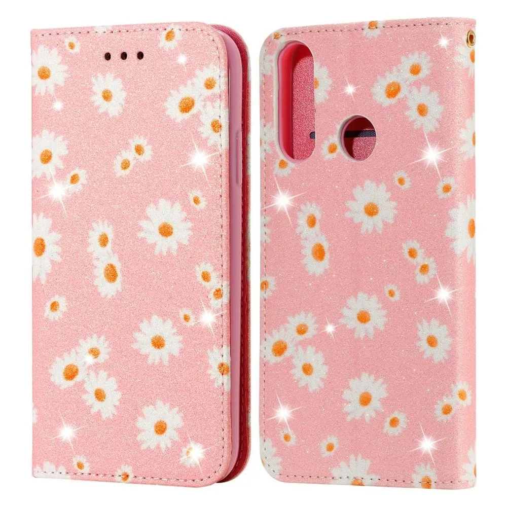 König Design Hülle Handy Schutz für Huawei Y6p Case Flip Cover Tasche Etuis Bumper Rosa Neu