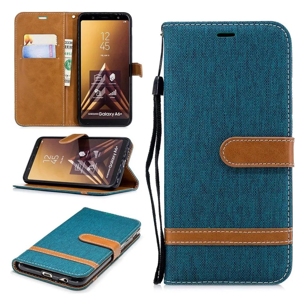 König Design Hülle Handy Schutz für Samsung Galaxy A6 Plus (2018) Case Cover Tasche Wallet (Samsung Galaxy A6 (2018))