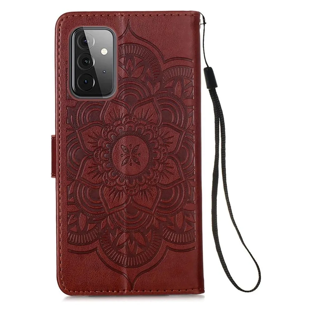 König Design Hülle Handy Schutz für Samsung Galaxy A72 5G Case Cover Tasche Etui Bumper Braun (Samsung Galaxy A72 5G)