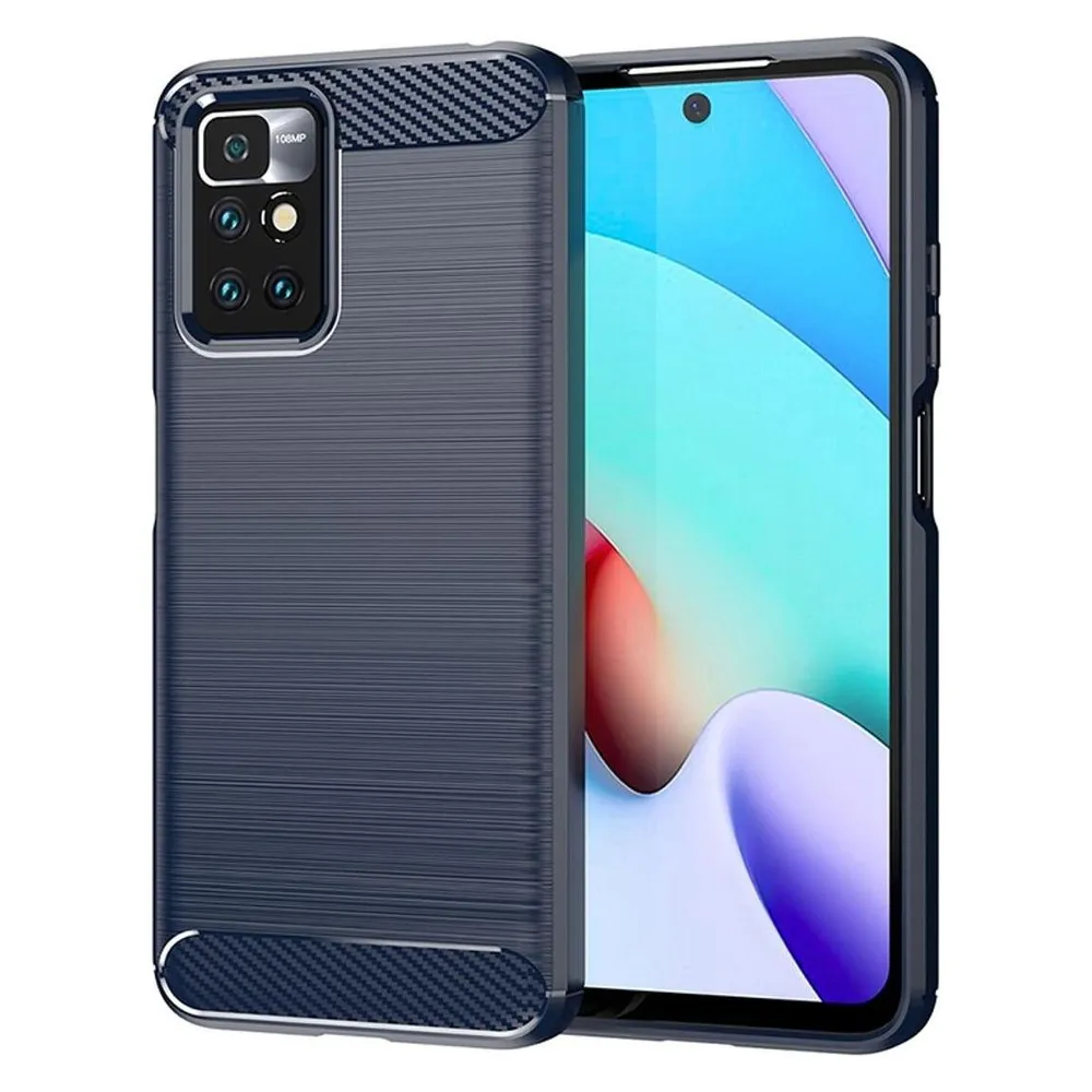 König Design Hülle Handy Schutz für Xiaomi Sony Samsung Case Cover Bumper Carbon Optik Etuis (Xiaomi Redmi 10)