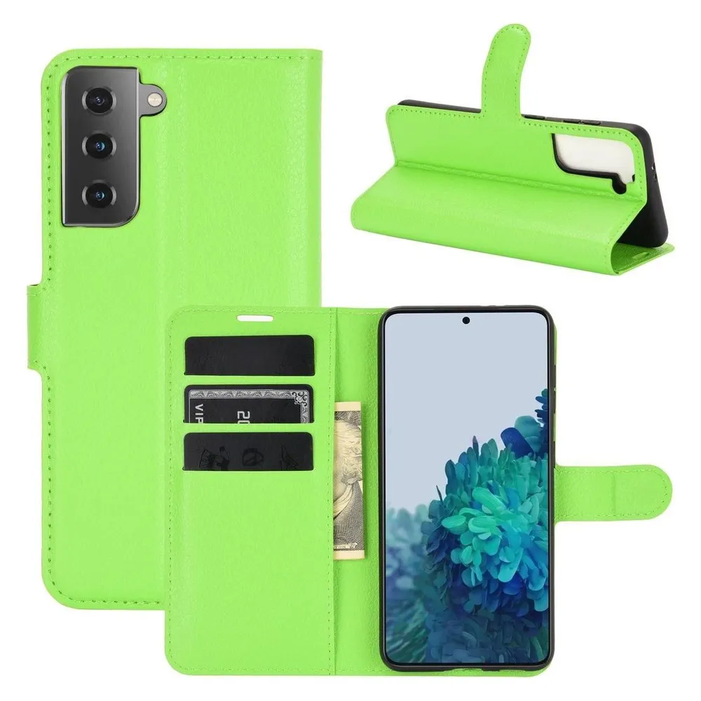 König Design Hülle Handy Schutz für Samsung Galaxy S21 Plus Case Cover Tasche Etuis Grün Neu (Samsung Galaxy S21+)