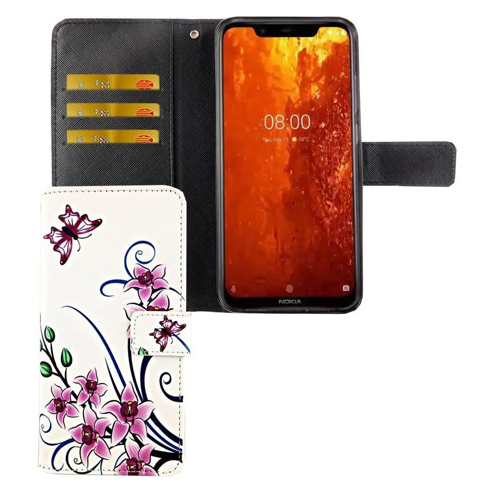König Design Hülle Handy Schutz für Nokia 8.1 Case Cover Tasche Wallet Etui Handyhülle Bumper (Nokia 8.1)