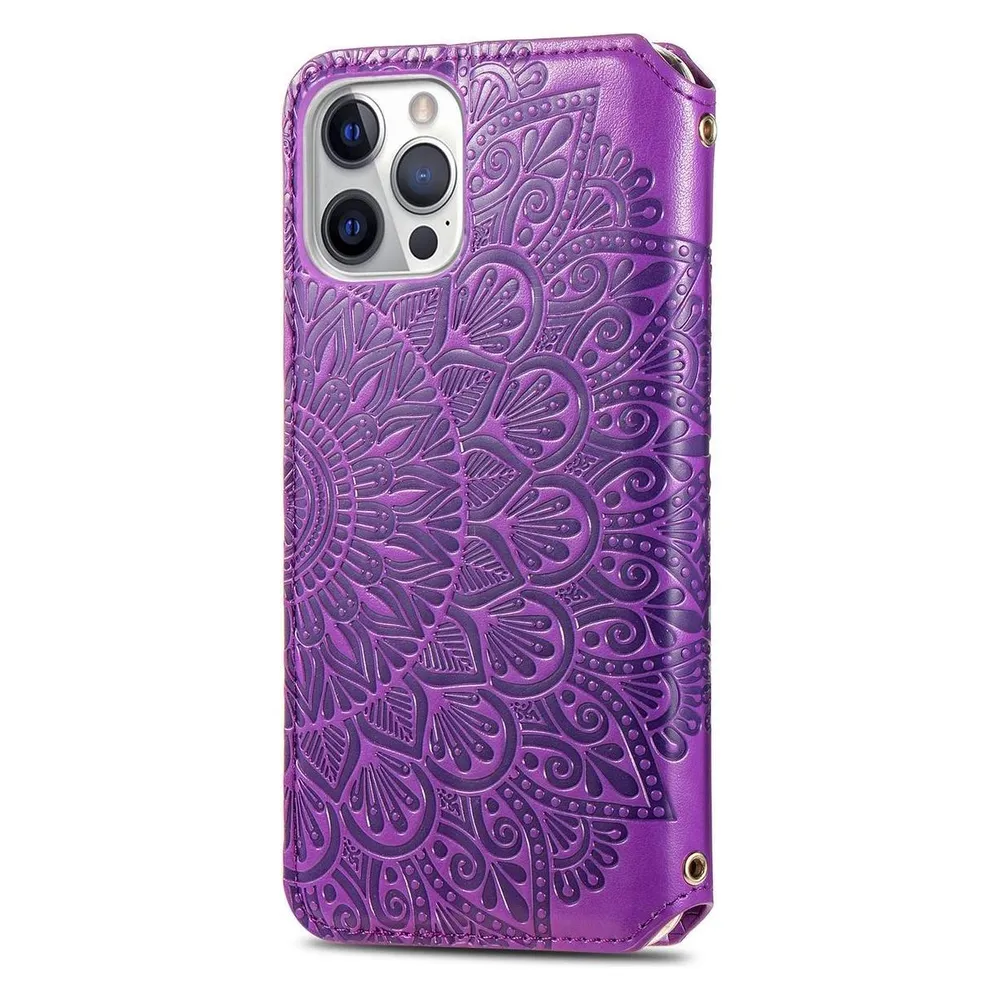 König Design Hülle Handy Schutz für Apple iPhone 12 Mini Case Flip Cover Tasche Etuis Violett (Apple iPhone 12 mini)