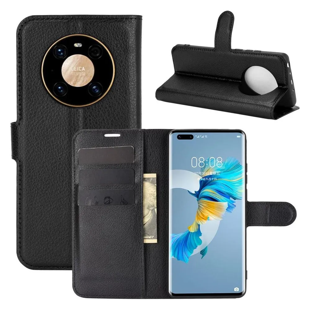 König Design Hülle Handy Schutz für Huawei Mate 40 Pro Case Cover Tasche Etuis Bumper Schwarz