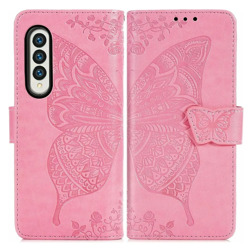 König Design Hülle Handy Schutz für Samsung Galaxy Z Fold3 5G Case Cover Tasche Etuis Rosa (Samsung Galaxy Z Fold3 5G)