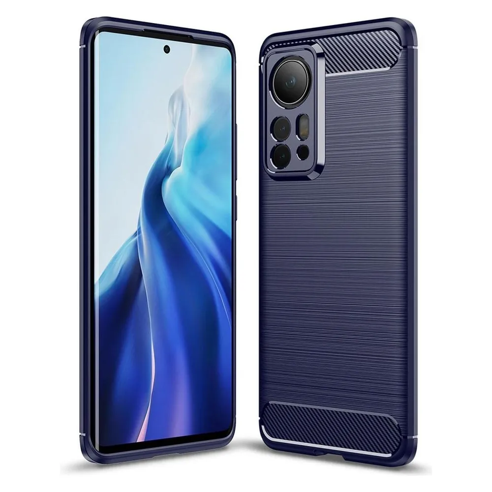 König Design Hülle Handy Schutz für Xiaomi Mi 12 Pro Case Cover Tasche Etuis Bumper Carbon (Xiaomi 12 Pro)