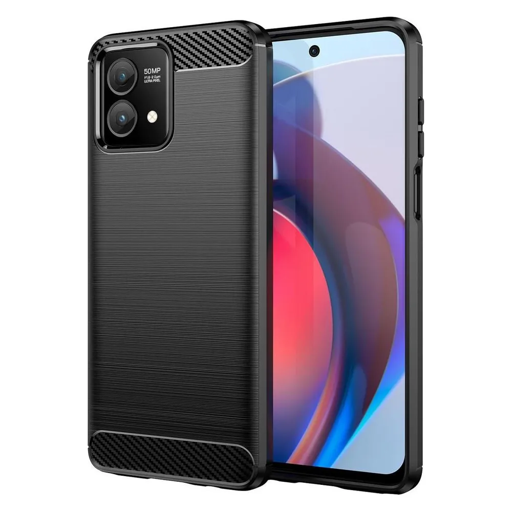 König Design Hülle Handy Schutz für Motorola Moto G Stylus 5G 2023 G73 Case Cover Carbon Etui (Motorola Moto G Stylus 5G (2023))