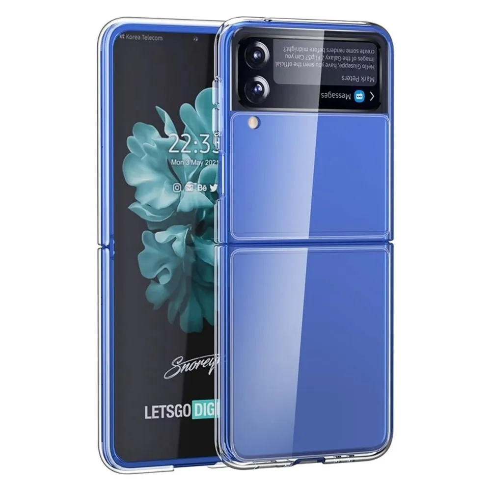 König Design Hülle Handy Schutz für Samsung Galaxy Z Flip3 5G Case Cover Tasche Transparent