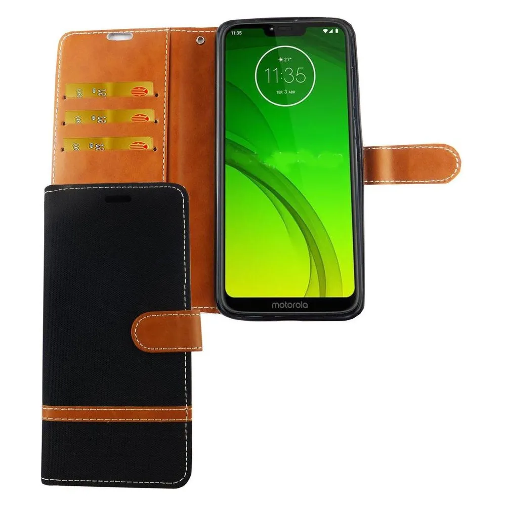 König Design Hülle Handy Schutz für Motorola Moto G7 Case Cover Tasche Wallet Etui Haynhülle (Motorola Moto G7)