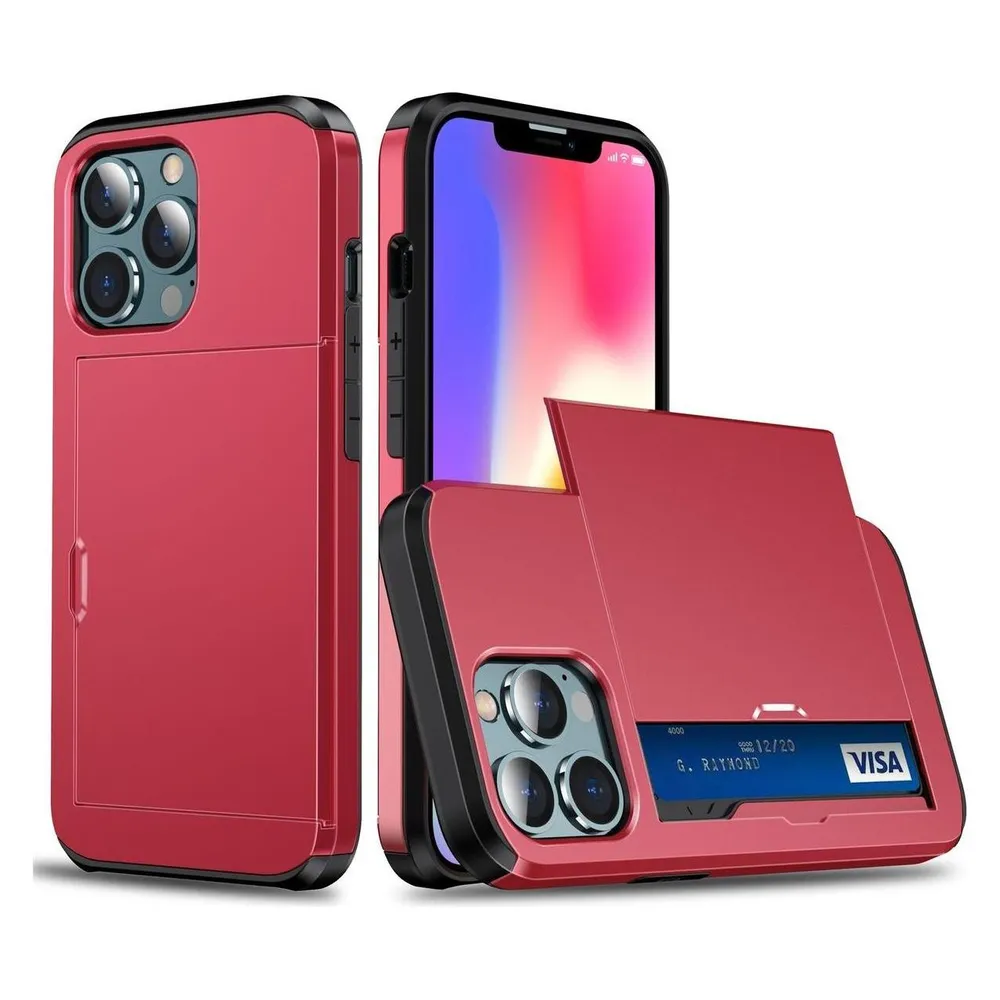 König Design Hülle Handy Schutz für Apple iPhone 13 Pro Case Cover Tasche Etuis Bumper Rot (Apple iPhone 13 Pro)