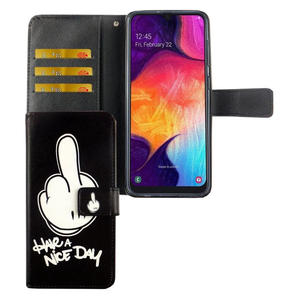 König Design Hülle Handy Schutz für Samsung Galaxy A50 Case Cover Tasche Wallet Etui Bumper (Samsung Galaxy A50)