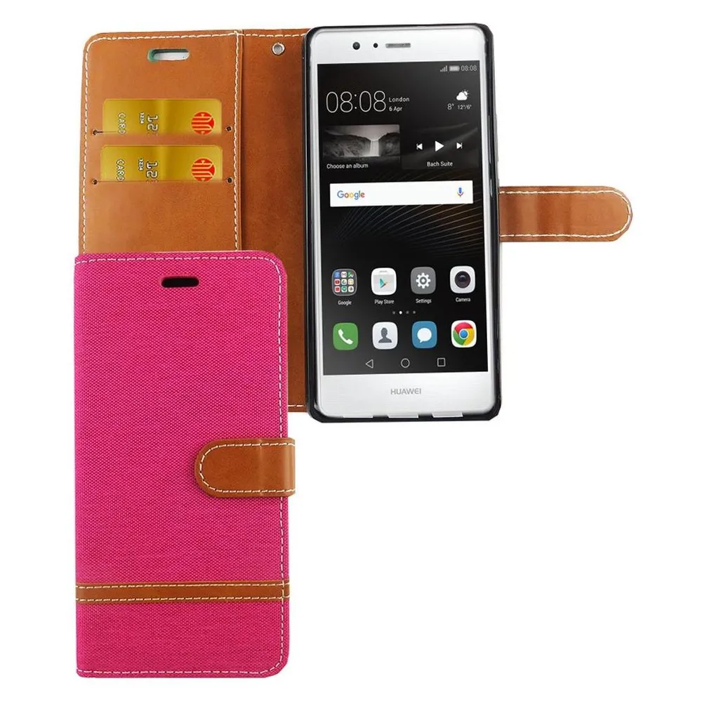 König Design Hülle Handy Schutz für Huawei P9 Lite Case Cover Tasche Wallet Etui Handyhülle (Huawei P9 Lite)