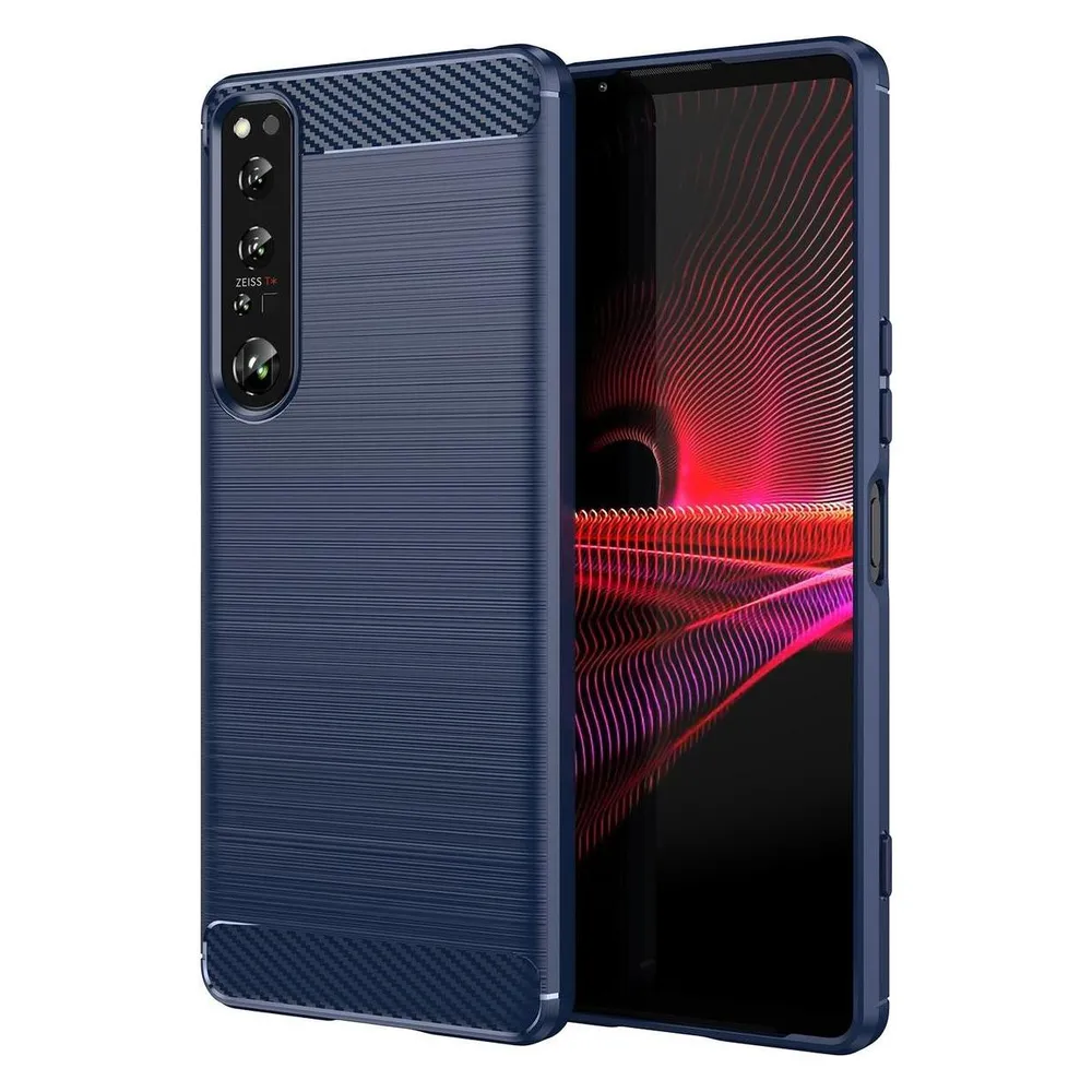 König Design Hülle Handy Schutz für Sony OnePlus Realme Xiaomi Case Cover Bumper Carbon Optik (Sony Xperia 1 IV)