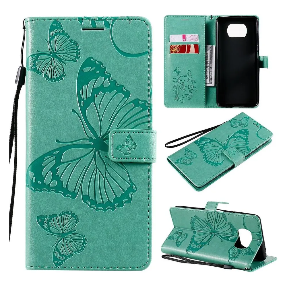 König Design Hülle Handy Schutz für Xiaomi Poco X3 Case Flip Cover Tasche Etuis Bumper Grün (Xiaomi Poco X3)