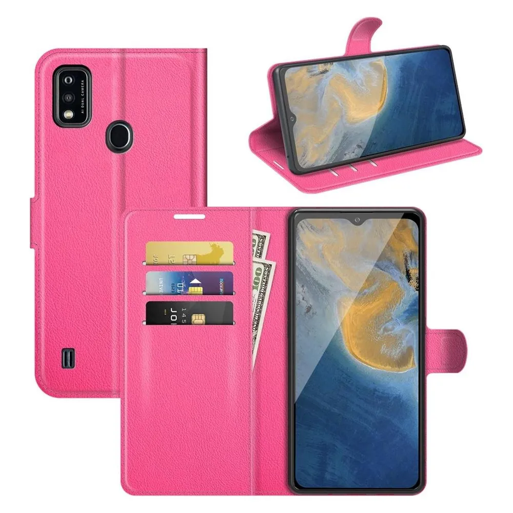 König Design Hülle Handy Schutz für ZTE Blade A51 Case Flip Cover Tasche Etuis Bumper Schwarz (ZTE Blade A51)