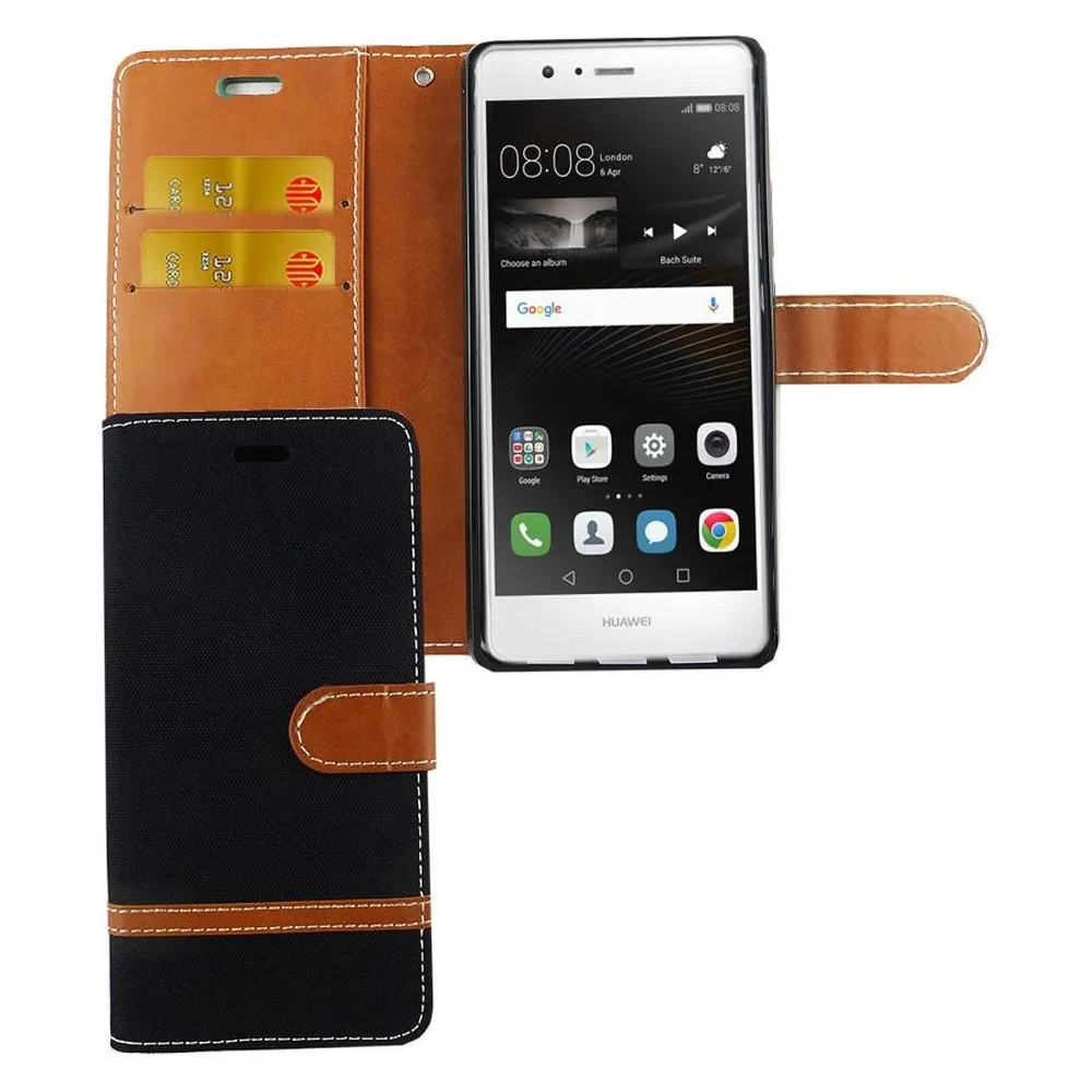 König Design Hülle Handy Schutz für Huawei P9 Lite Case Cover Tasche Wallet Etui Handyhülle (Huawei P9 Lite)