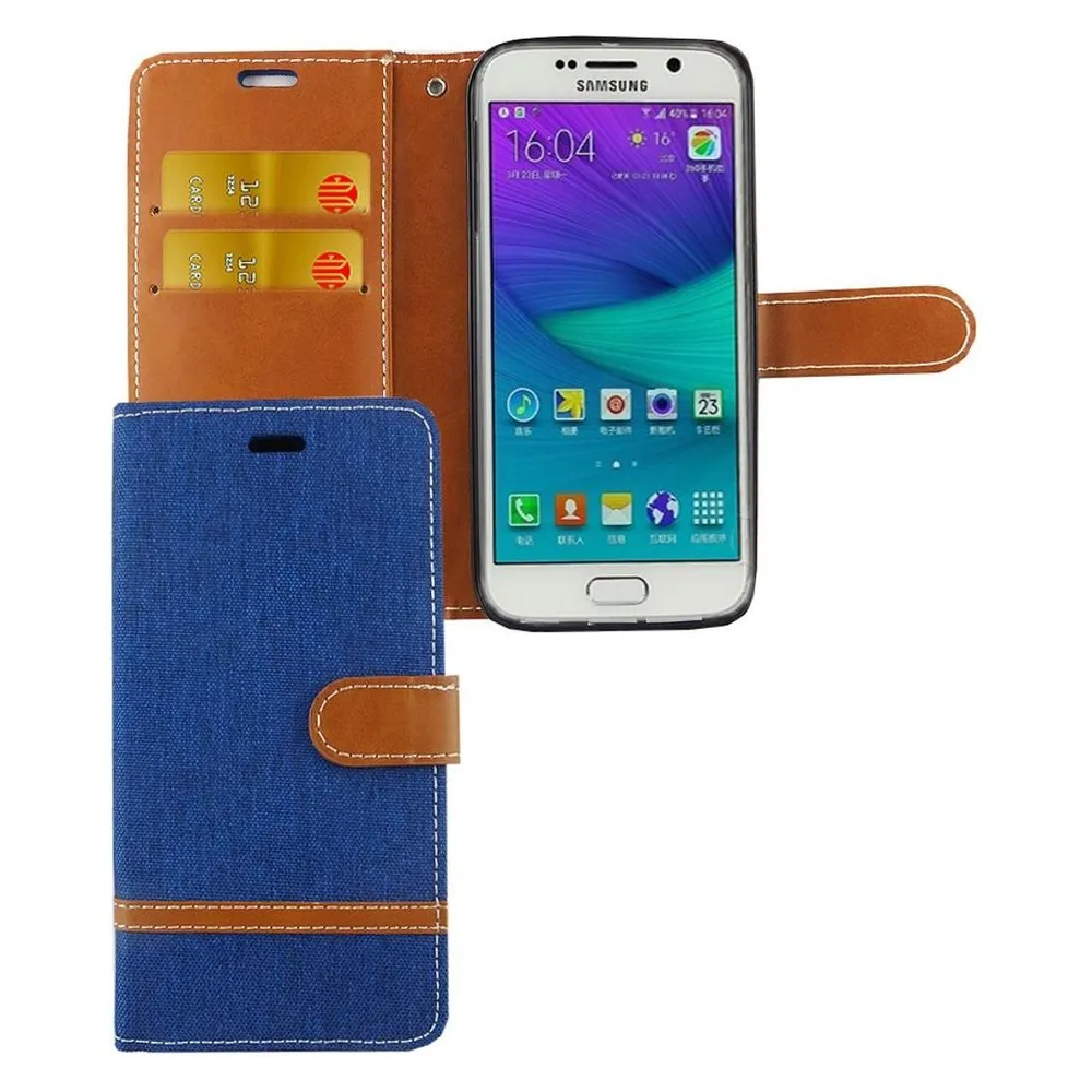 König Design Hülle Handy Schutz für Samsung Galaxy S6 Edge Case Cover Tasche Wallet Etui Neu (Samsung Galaxy S6 Edge)