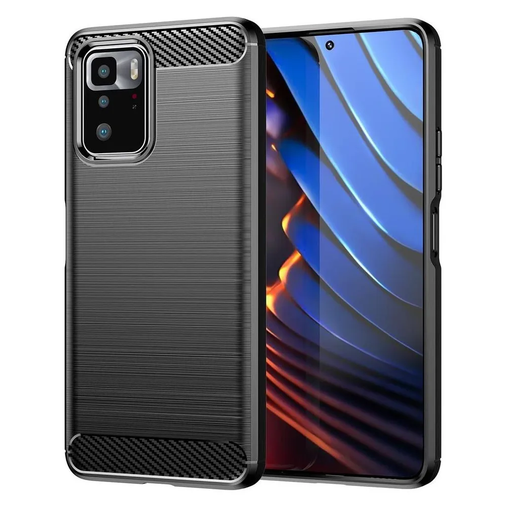 König Design Hülle Handy Schutz für Sony OnePlus Realme Xiaomi Case Cover Bumper Carbon Optik (Xiaomi Poco X3 GT)