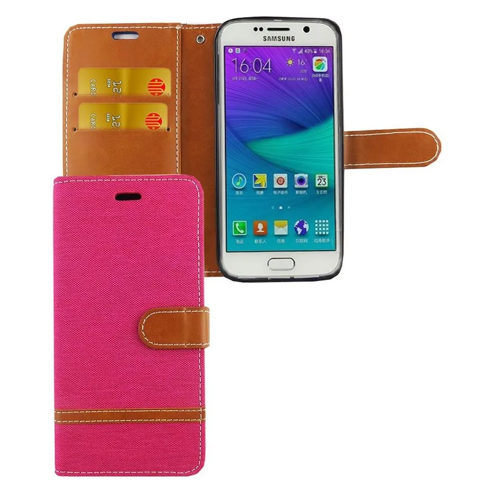 König Design Hülle Handy Schutz für Samsung Galaxy S6 Edge Case Cover Tasche Wallet Etui Neu (Samsung Galaxy S6 Edge)