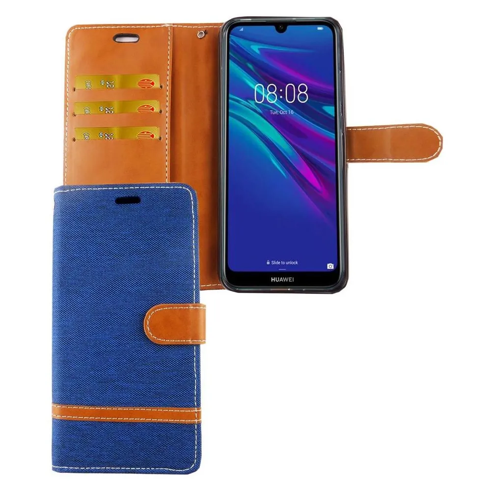 König Design Hülle Handy Schutz für Huawei Y6 (2019) Case Cover Tasche Wallet Etui Handyhülle (Huawei Y6 (2019))