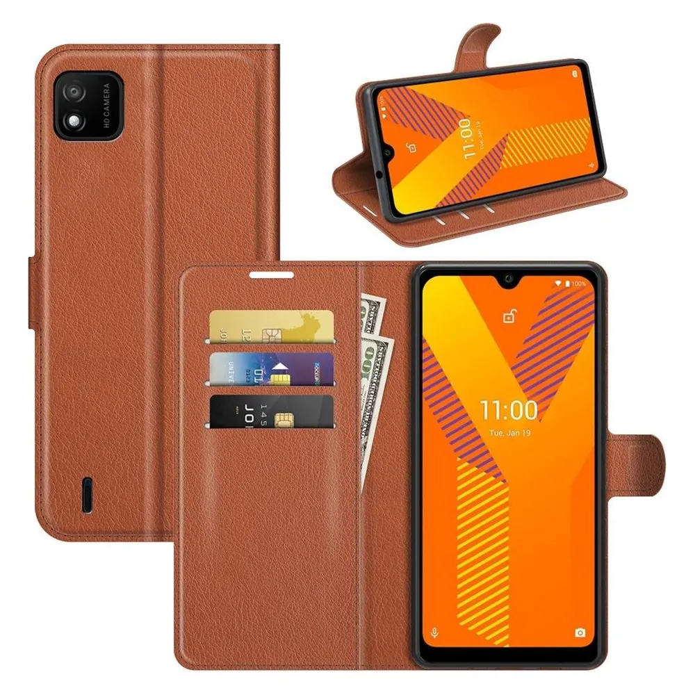 König Design Hülle Handy Schutz für Wiko Y62 Case Flip Cover Tasche Etuis Bumper Schwarz Neu (Wiko Y62)