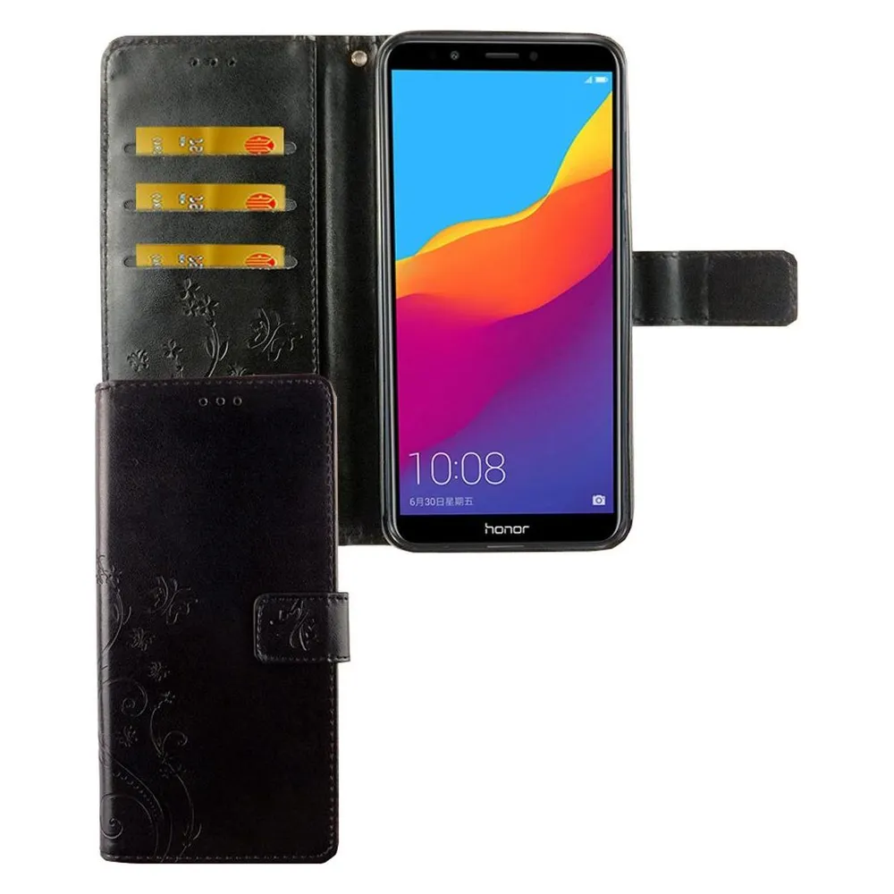 König Design Hülle Handy Schutz für Huawei Honor 7C Case Cover Tasche Wallet Etui Handyhülle (Huawei Honor 7C)