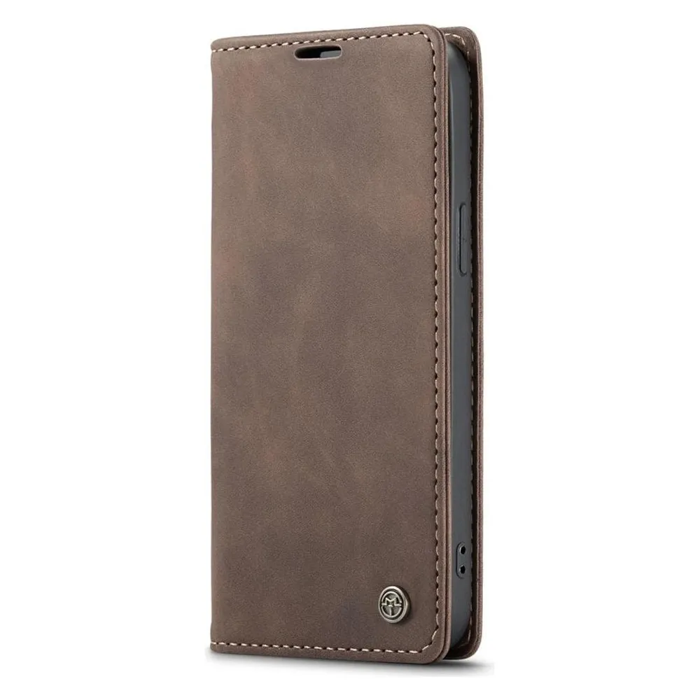König Design Hülle Handy Schutz für Apple iPhone 12 Pro Max Case Flip Cover Tasche Etui Braun (Apple iPhone 12 Pro Max)